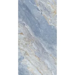Panneau Mural De Salle De Bains|Schulte Pack de 2 panneaux muraux de salle de bains l.100 x H.255 cm, effet marbre bleu, DécoDesign Softtouch