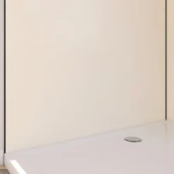 Panneau Mural De Salle De Bains|Galedo Pack de 2 panneaux muraux de salle de bains, ivoire avec profilés noirs, l.120+90 x H.210 x P.0,3 cm, Alucolors