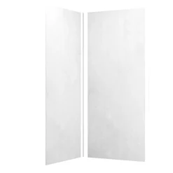 Galedo Pack de 2 panneaux muraux de salle de bains, blanc effet pierre avec profilés chromés, l.90+90 x H.210 x P.0,3 cm, Homestone