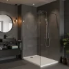 Receveur De Douche|Swiss Aqua Technologies Pack Douche Complet : Paroi Walk-In 120x200 Chrome + Colonne SAT 3 Jets + Receveur Marbre Coulé Blanc 120x90 (SAT120C7PR129W)