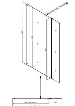 Swiss Aqua Technologies Pack Douche Complet : Paroi Walk-In 120x200 Chrome + Colonne SAT 3 Jets + Receveur Marbre Coulé Blanc 120x80 (SAT120C7PR128W)