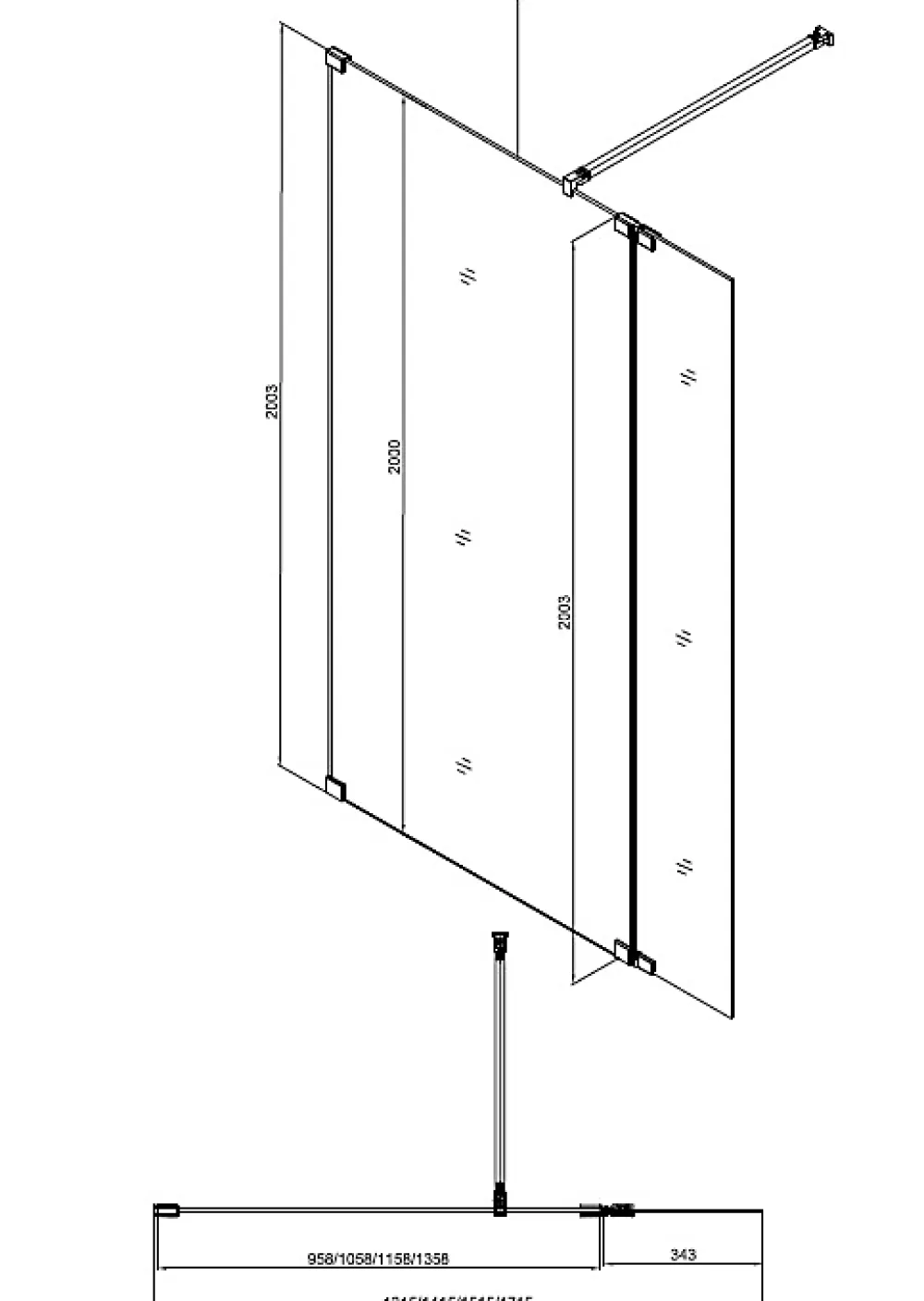 Swiss Aqua Technologies Pack Douche Complet : Paroi Walk-In 120x200 Chrome + Colonne SAT 3 Jets + Receveur Marbre Coulé Blanc 120x80 (SAT120C7PR128W)