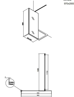 Swiss Aqua Technologies Pack Douche Complet avec Paroi Walk-In 100x200 Chrome + Colonne SAT 3 Jets + Receveur Marbre Coulé Blanc 120x80 (SAT100C7PR128W)