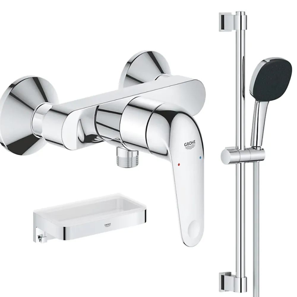 Colonne De Douche Mécanique|Grohe Pack douche mécanique Swift 2023 avec ensemble de douhe Vitalio Comfort 110 et tablette