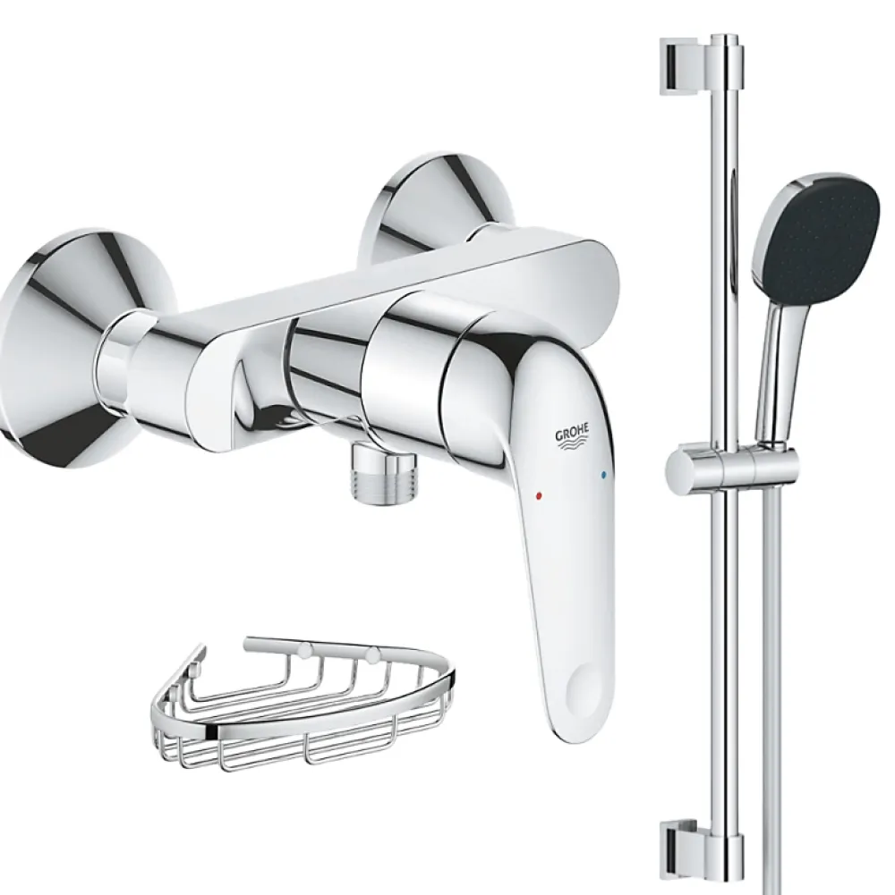 Grohe Pack douche mécanique Swift 2023 avec ensemble de douhe Vitalio Comfort 110 et panier porte-savon