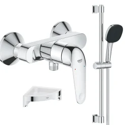 Grohe Pack douche mécanique Swift 2023 avec ensemble de douche Vitalio Comfort 110 et tablette en angle