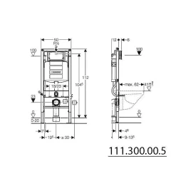 Wc Suspendu|Geberit Pack DuoFix 320 + Plaque de Commande Sigma 01 Chrome (SETUP320-PRO2)