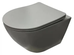 Geberit Pack UP320 + Cuvette sans bride KELOS Flush Gris Clair + Plaque Sigma Blanc