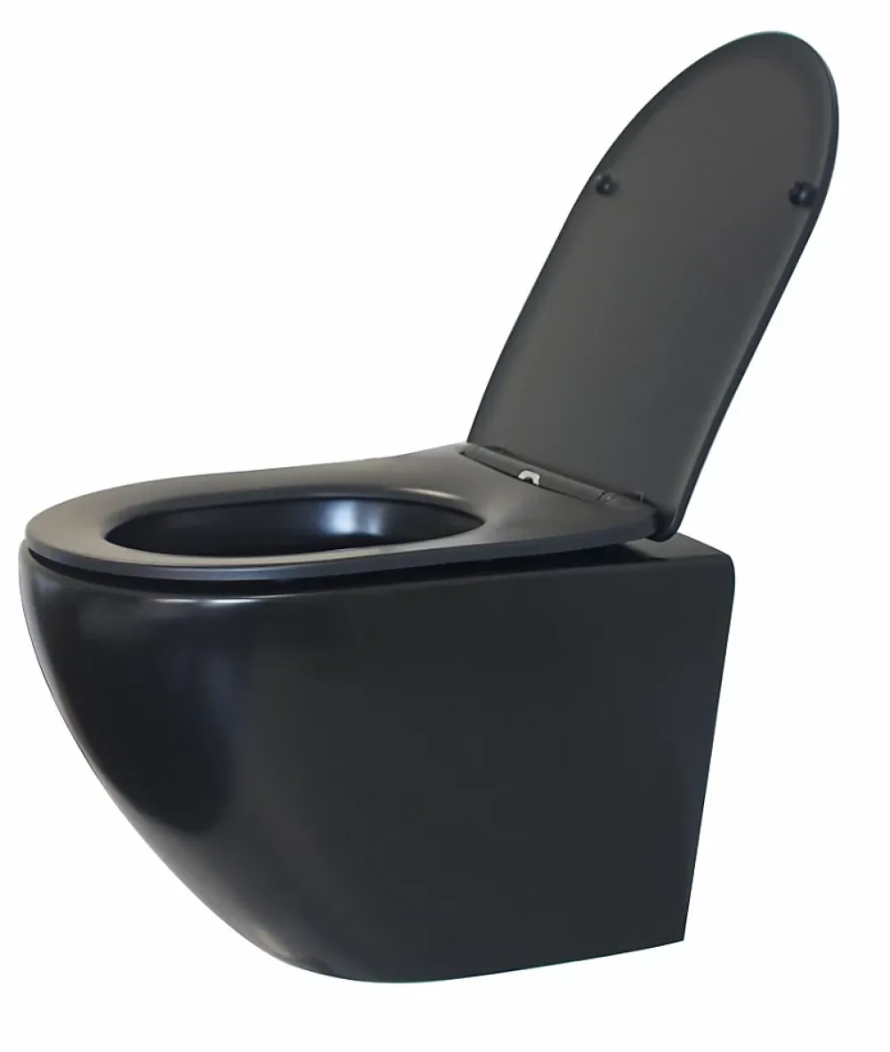 Geberit Pack UP320 + Cuvette sans bride KELOS Noir Flush Mat + Plaque Sigma Chromé Mat