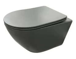Geberit Pack UP320 + Cuvette sans bride KELOS Flush Gris Foncé + Plaque Sigma Chromé Brillant