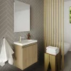 Planète Bain Pack lave mains avec miroir Porto Chêne hamilton - Marque allibert