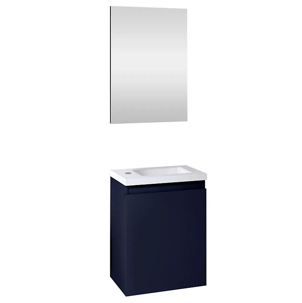 Planète Bain Pack lave mains avec miroir Porto Bleu nuit - Marque allibert