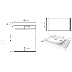 Planète Bain Pack lave-mains Gris anthracite - Robinetterie Eau froide à gauche - L.42.5 X H.52.5 cm - Hamac 2