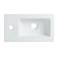 Bain-Bain Pack Meuble Lave-main prémonté bois-Vasque blanche-Robinet chromé- Crochet chromé -