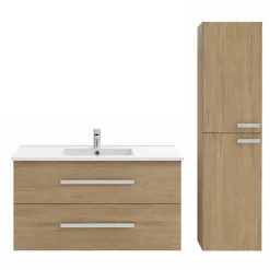 Jacob Delafon Pack meuble vasque 100 cm Ola up chêne + colonne