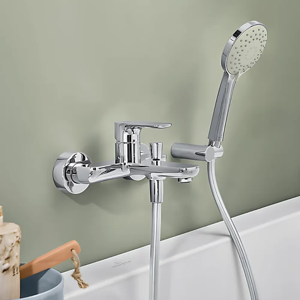 Robinet De Baignoire|Villeroy & Boch Pack mitigeur baignoire mécanique VILLEROY ET BOCH O novo Chrome avec ensemble