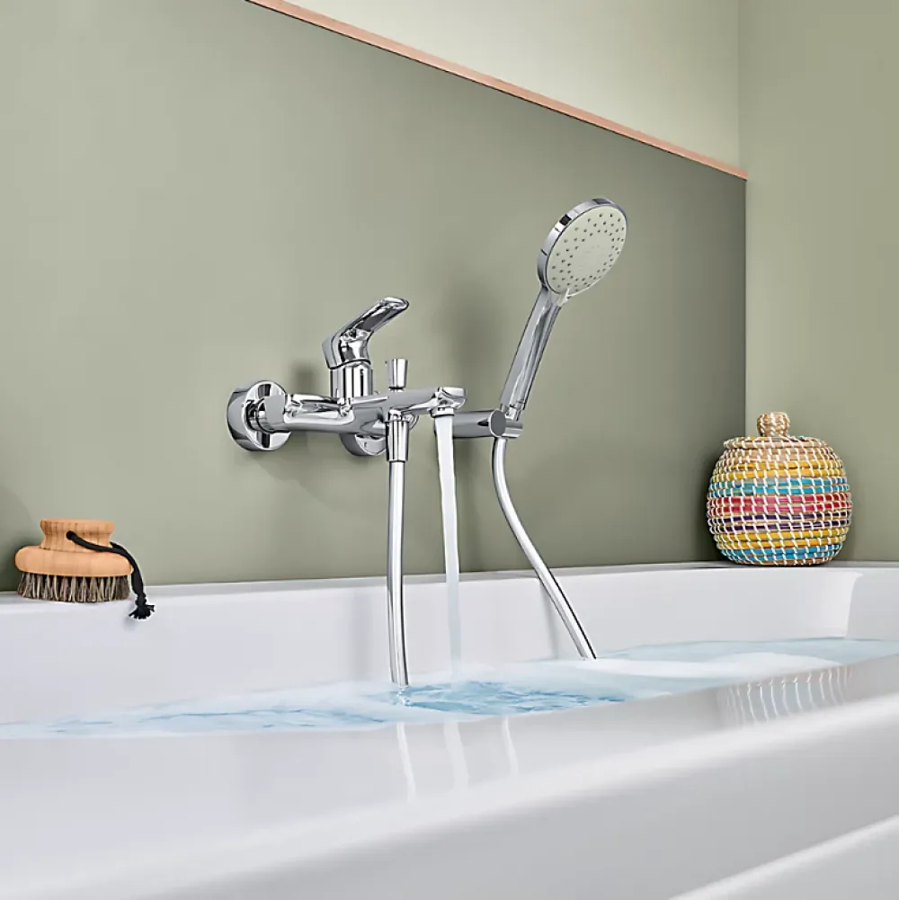 Robinet De Baignoire|Villeroy & Boch Pack mitigeur baignoire mécanique VILLEROY ET BOCH O novo Chrome avec ensemble