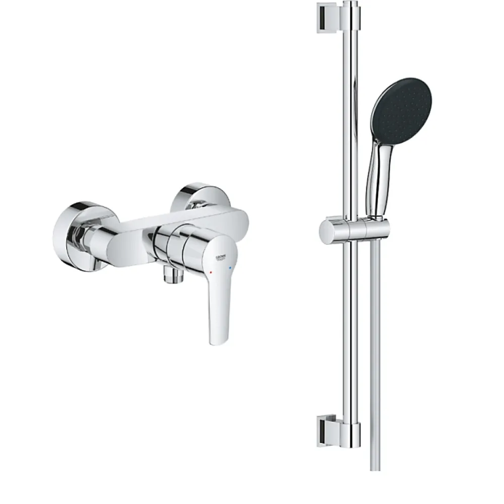 Colonne De Douche Mécanique|Grohe Pack mitigeur douche mécanique Start 2021 + ensemble de douche 2 jets Vitalio Start avec barre chromé