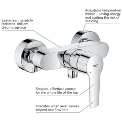 Colonne De Douche Mécanique|Grohe Pack mitigeur douche mécanique Start 2021 + ensemble de douche 2 jets Vitalio Start avec barre chromé