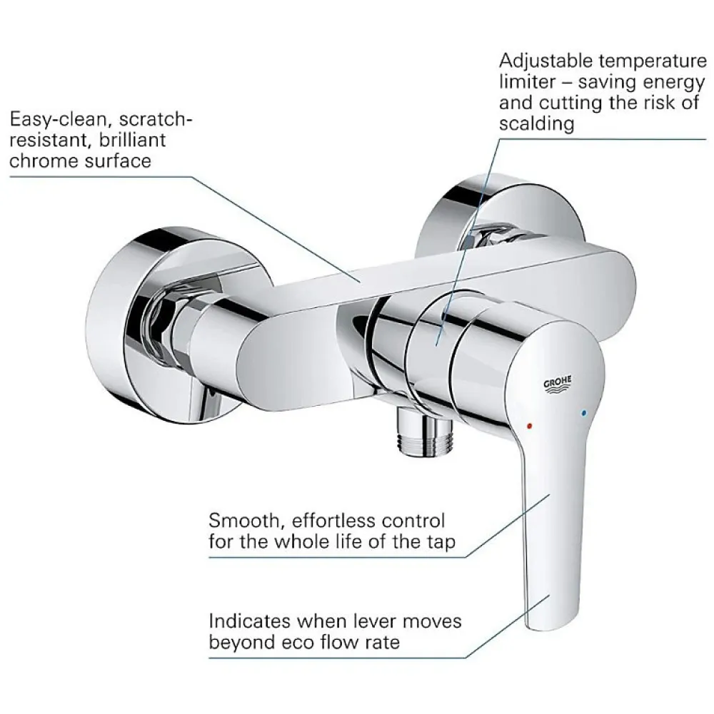 Colonne De Douche Mécanique|Grohe Pack mitigeur douche mécanique Start 2021 + ensemble de douche 2 jets Vitalio Start avec barre chromé