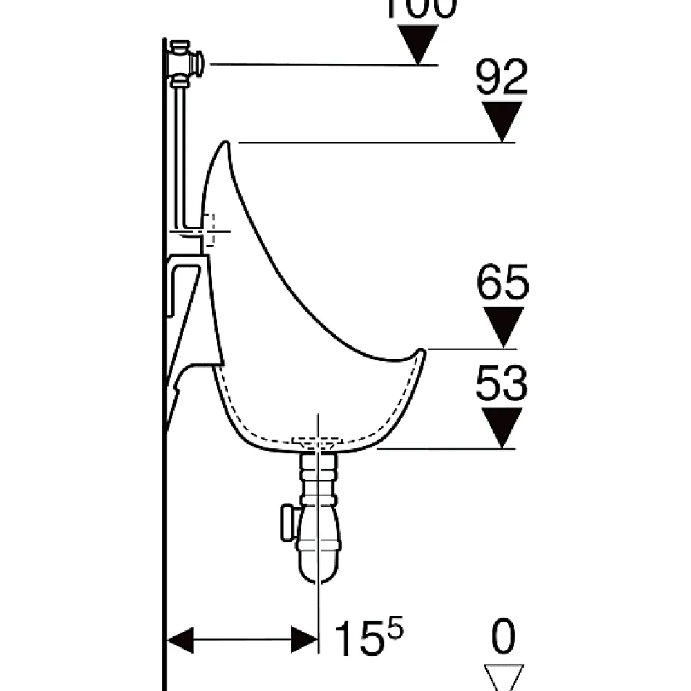 Urinoir|Geberit Pack urinoir pour effet d'eau AUBAGNE 2 en céramique - - 08363900000300