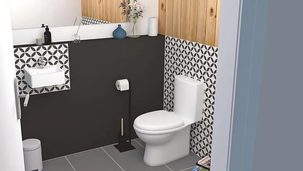 Wc À Poser|Nature Pro Pack WC à bride sortie horizontale, cuvette 39 cm, céramique blanche, frein de goulotte, chasse 3/6L, alimentation latérale