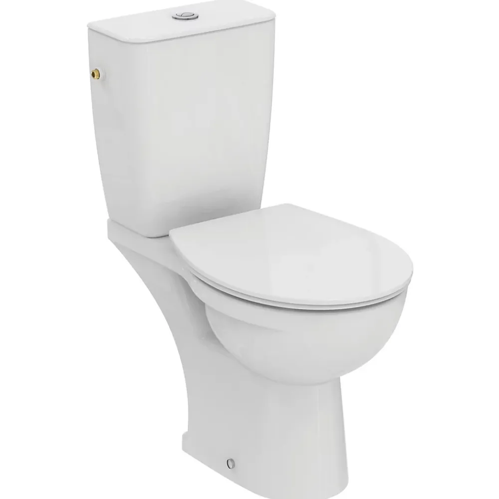 Ideal Standard Pack WC à poser en céramique et thermodur, sortie horizontale, Thirso