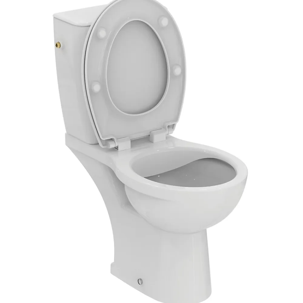 Ideal Standard Pack WC à poser en céramique et thermodur, sortie horizontale, Thirso