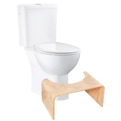 Grohe PACK WC à poser Bau Ceramic + Tabouret physiologique Bois