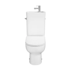 Wc À Poser|GoodHome Pack WC à poser sans bride vortex avec lave-mains intégré, abattant déclipsable et frein de chute, sortie horizontale, Cavally