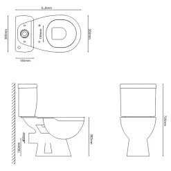 Pack WC à poser sans bride avec sortie horizontale Tapia