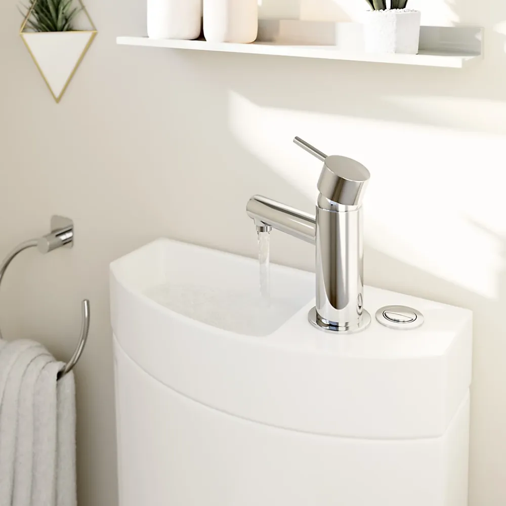 GoodHome Pack WC à poser sans bride + lave-mains sortie horizontale Cavally