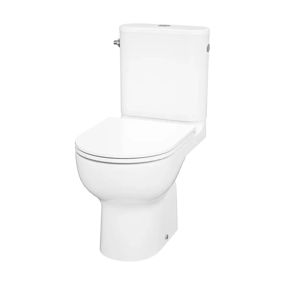 GoodHome Pack WC à poser sans bride vortex avec abattant déclipsable et frein de chute, sortie horizontale, Cavally