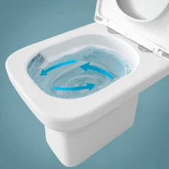 GoodHome Pack WC à poser sans bride vortex avec abattant déclipsable et frein de chute, sortie horizontale, Teesta
