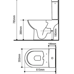 Planète Bain Pack wc à poser sans bride sortie verticale / vario - FRIENDLY