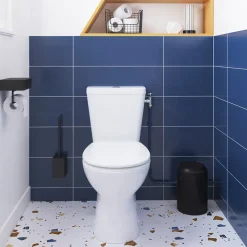 Wc À Poser|GoodHome Pack WC à poser sans bride avec abattant déclipsable et frein de chute, sortie verticale, NF, Tasi