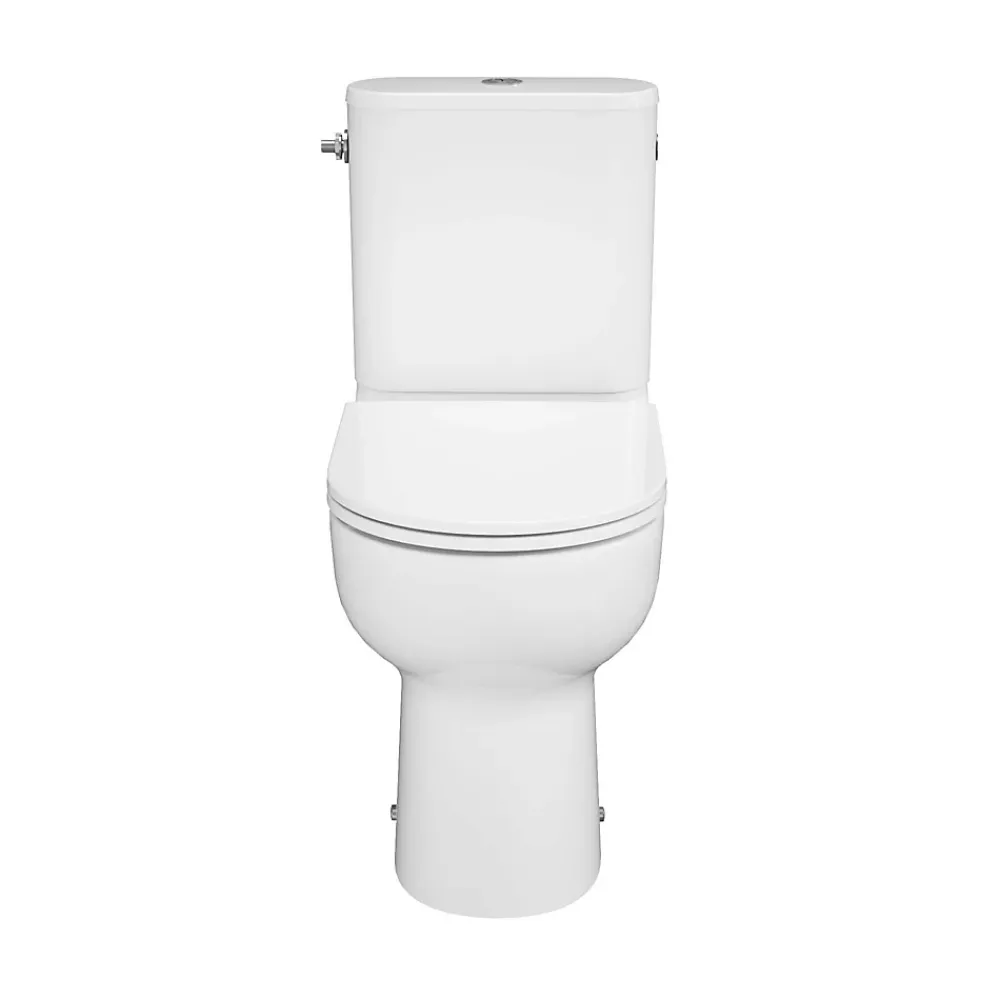 GoodHome Pack WC à poser sur-élevé sans bride vortex avec abattant déclipsable et frein de chute, sortie horizontale, Cavally