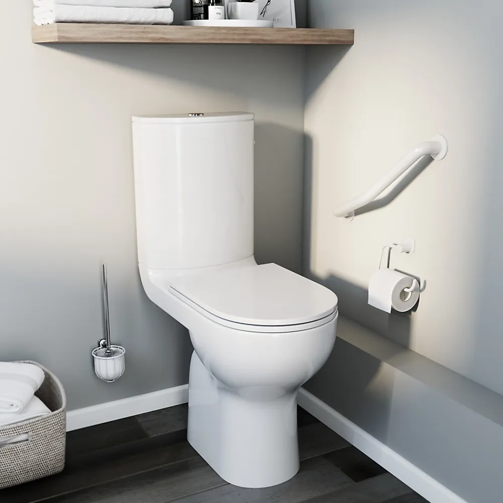 Wc À Poser|Wc Pmr|GoodHome Pack WC à poser surélevé sans bride avec sortie horizontale Cavally
