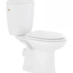 Wc À Poser|Sanindusa Pack WC Aveiro NF évacuation par l'arrière de la cuvette alimentation chasse d'eau par le côté blanc