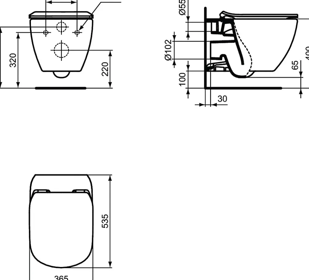 Wc Suspendu|Geberit Pack WC Bati Duofix + Cuvette Ideal Standard Tesi Aquablade + Plaque de commande Sigma20 Blanc chrome + bati support