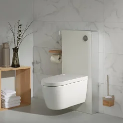 Planète Bain Pack WC Bati support mural avec cuvette lavante - Façade blanche -Wc japonais - Tesa