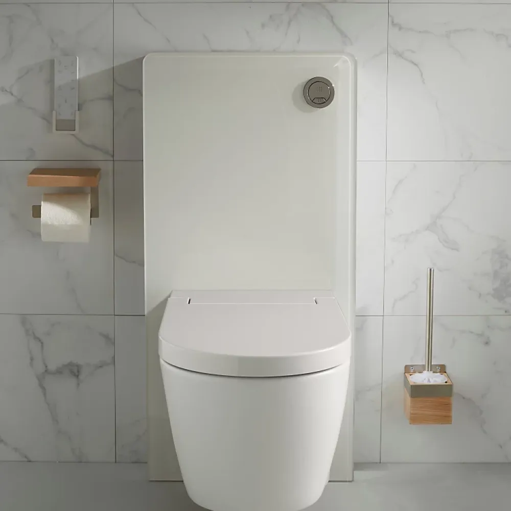 Planète Bain Pack WC Bati support mural avec cuvette lavante - Façade blanche -Wc japonais - Tesa