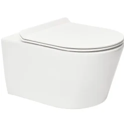 Swiss Aqua Technologies Pack WC Bâti autoportant + WC sans bride SAT Brevis + Abattant ultra-fin softclose + Plaque chrome