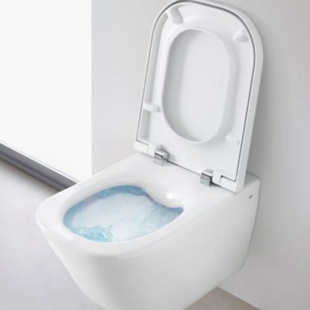 Grohe Pack WC bâti-support autoportant Rapid SL + WC suspendu Roca avec abattant SoftClose + plaque chrome (GRRROGAWR03-U)