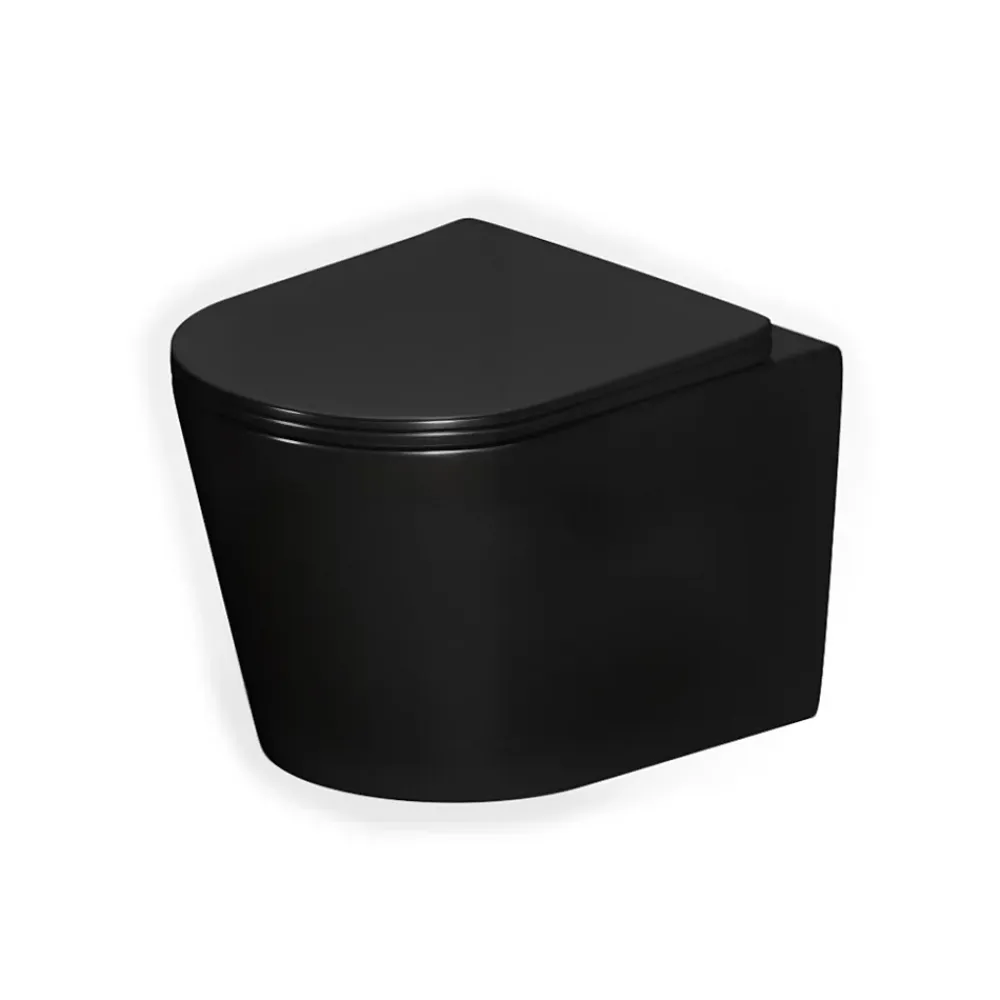 Swiss Aqua Technologies Pack WC bâti-support léger 112 cm ECO 2L + WC suspendu Ceramia + plaque noir mat (STECE14BMT01-FR)