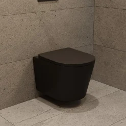 Swiss Aqua Technologies Pack WC bâti-support léger 112 cm ECO 2L + WC suspendu Ceramia + plaque noir mat (STECE14BMT01-FR)