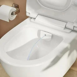 Swiss Aqua Technologies Pack WC Bâti-support Rapid SL + WC sans bride avec fonction bidet thermostatique + Plaque chrome