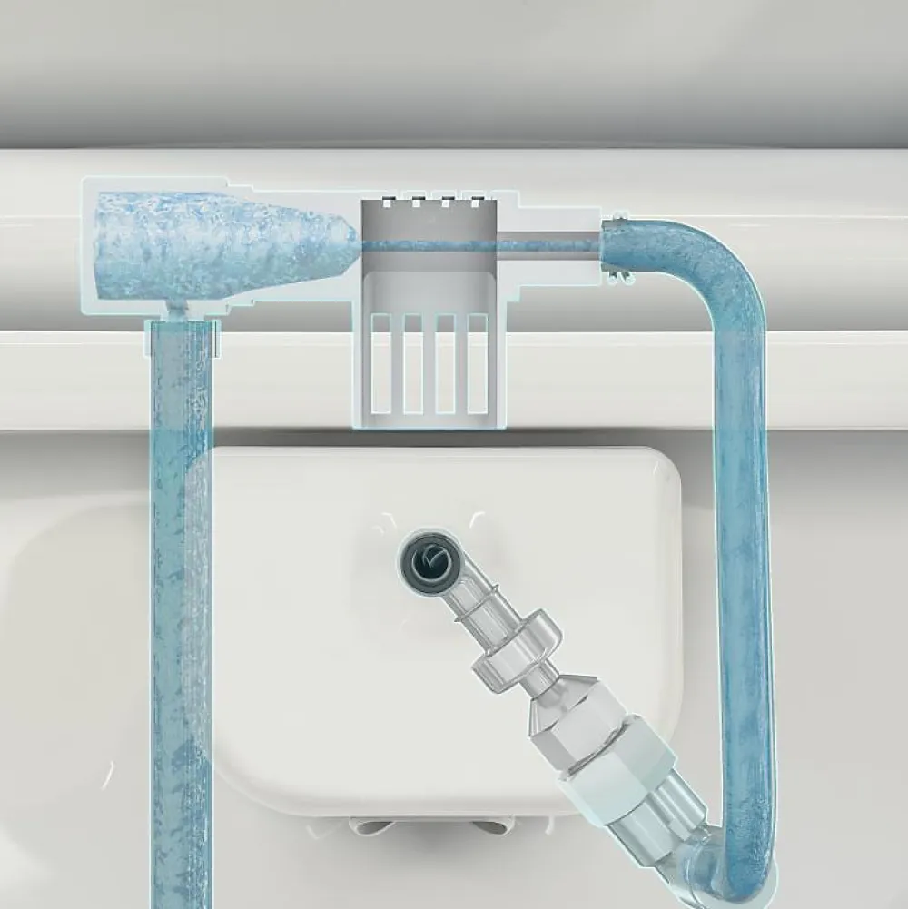 Swiss Aqua Technologies Pack WC Bâti-support Rapid SL + WC sans bride avec fonction bidet thermostatique + Plaque chrome