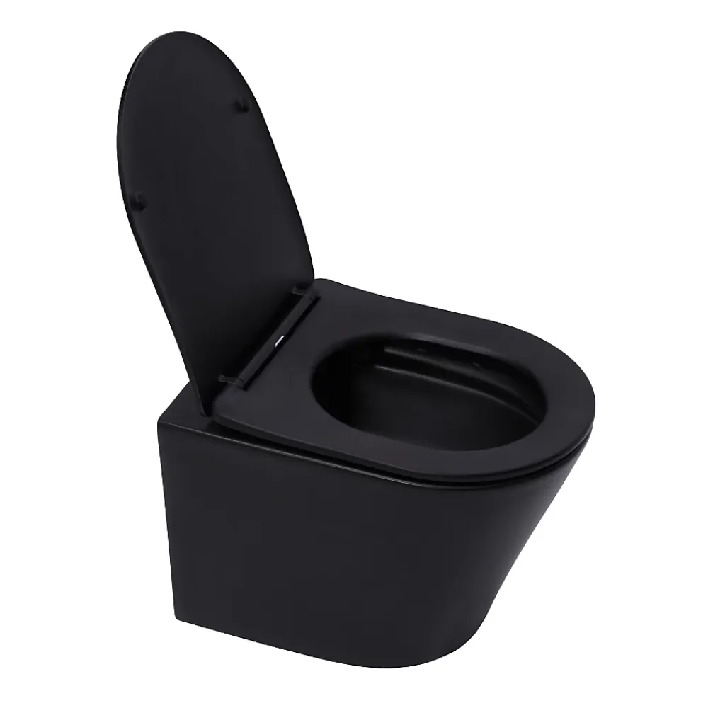 Wc Suspendu|Villeroy & Boch Pack WC Bâti-support sol mur + WC SAT Infinitio sans bride + Abattant SoftClose + Plaque (VCNBLINFI4)