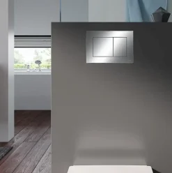 Wc Suspendu|Badland Pack WC Bâti-support TECEbase + WC Rolo blanc + tapis d'isolation acoustique + plaque chrome